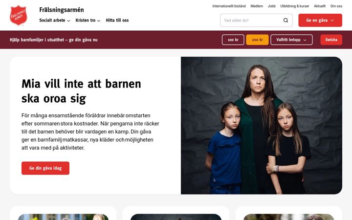 Screenshot of fralsningsarmen.se