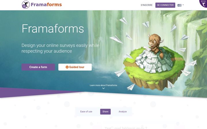 Skjermbilde av framaforms.org