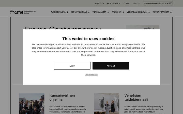Screenshot of frame-finland.fi
