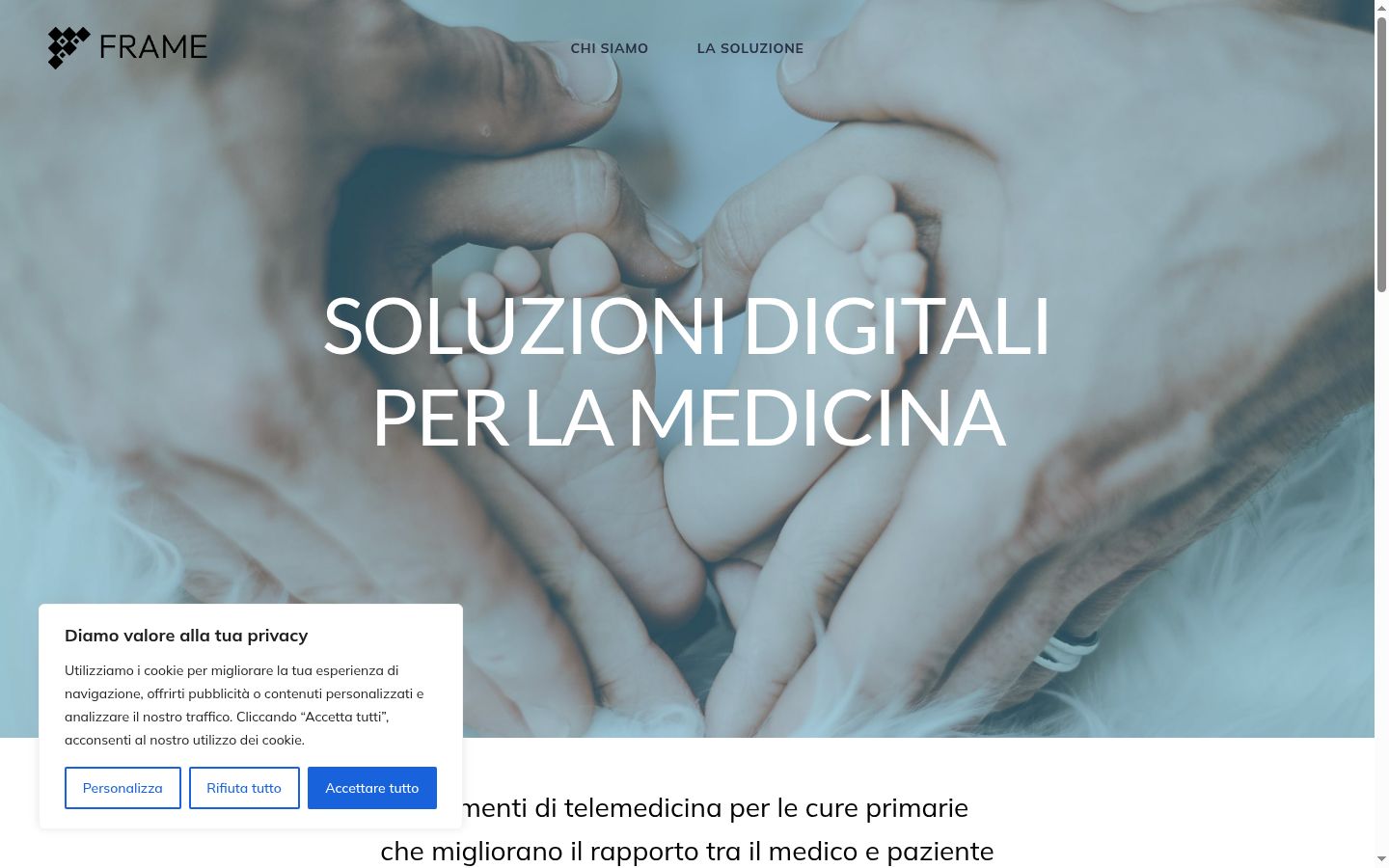 Captura de pantalla del banner de consentimiento mostrado antes de cualquier interacción