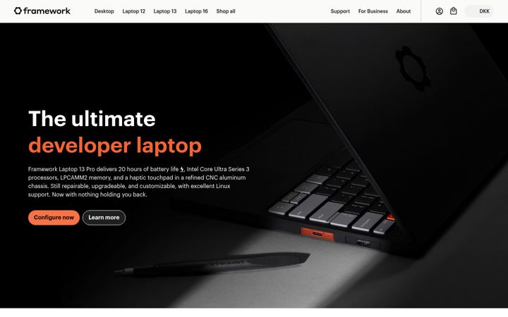 Screenshot of frame.work