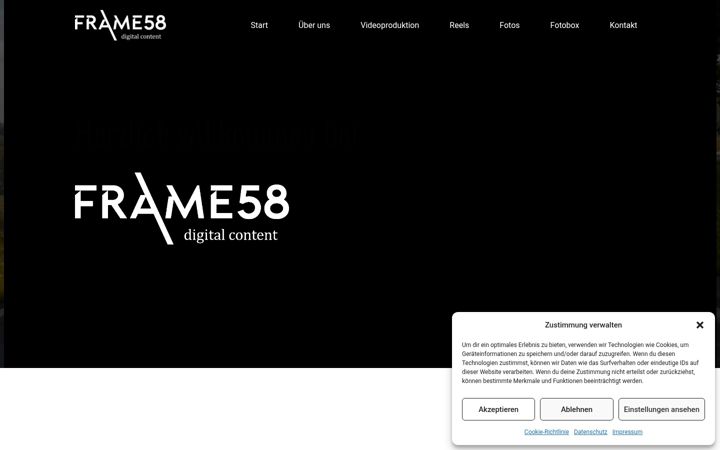 Screenshot of frame58.de