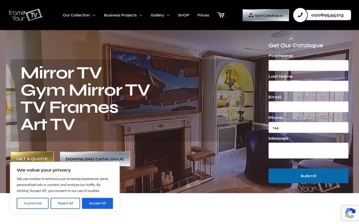Screenshot of frameyourtv.co.uk