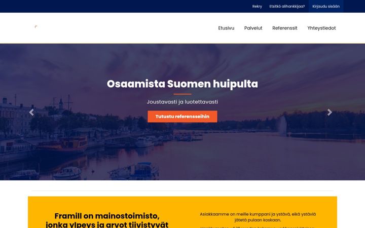 Screenshot of framill.fi