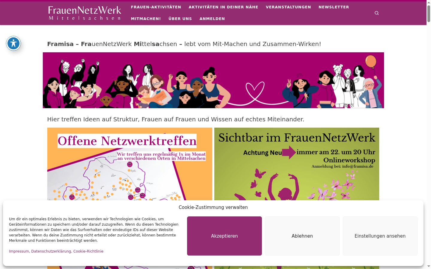 Screenshot del banner di consenso mostrato prima di qualsiasi interazione