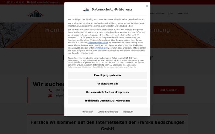Screenshot of framke-bedachungen.de