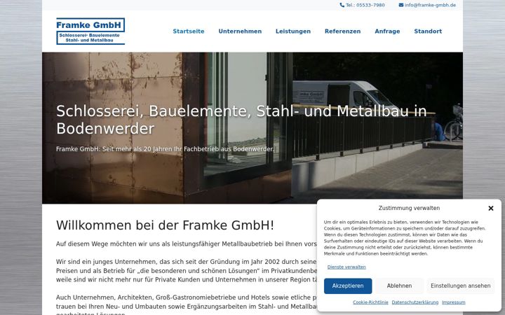 Screenshot of framke-gmbh.de