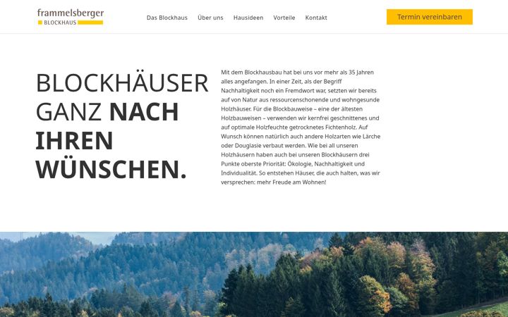 Screenshot of frammelsberger-blockhaus.de