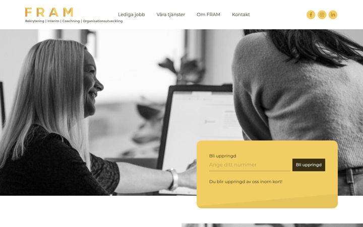 Screenshot of framrekrytering.se