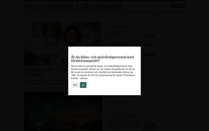 Screenshot of framtidenslakemedel.se