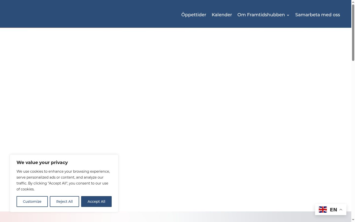 Screenshot del banner di consenso mostrato prima di qualsiasi interazione