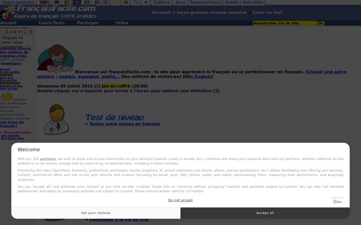 Screenshot of francaisfacile.com
