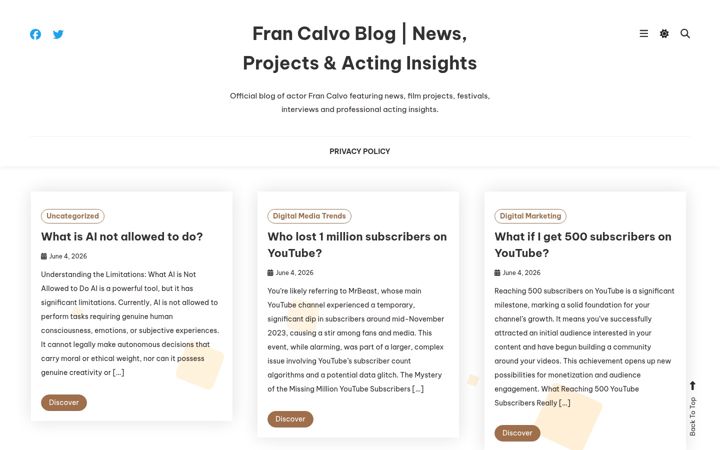 Screenshot of francalvoactor.com