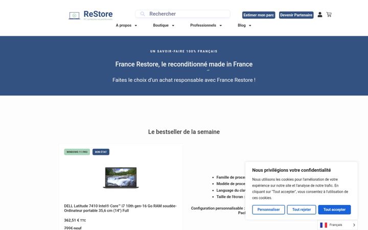 Screenshot of france-restore.com