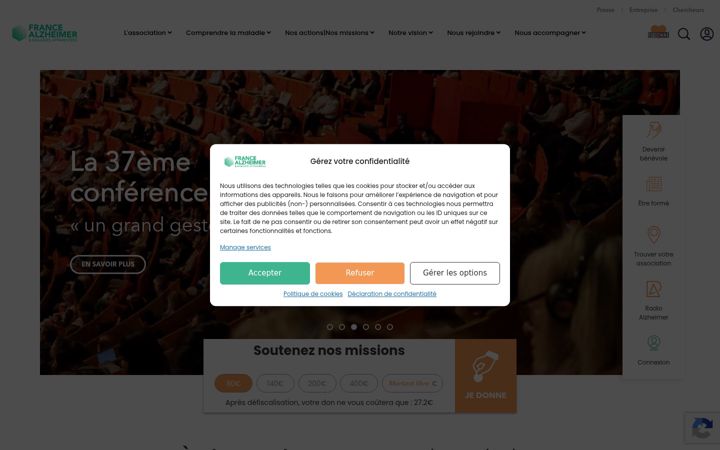 Screenshot of francealzheimer.org