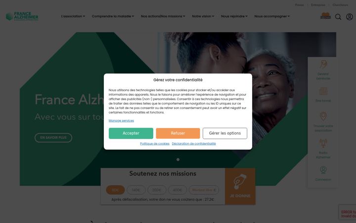 Screenshot of francealzheimertest.org