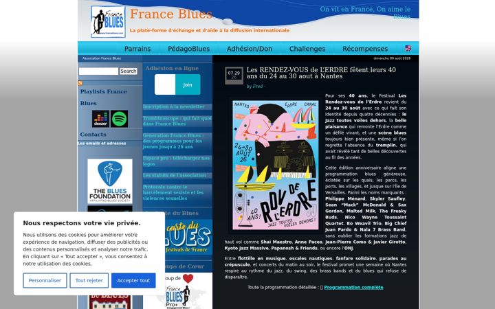 Screenshot of franceblues.com
