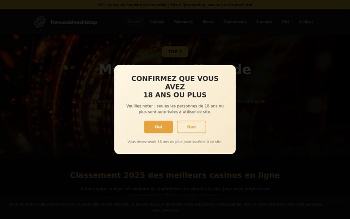 Screenshot of francecasinoelitetop.com