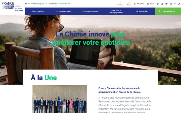 Skärmbild av francechimie.fr
