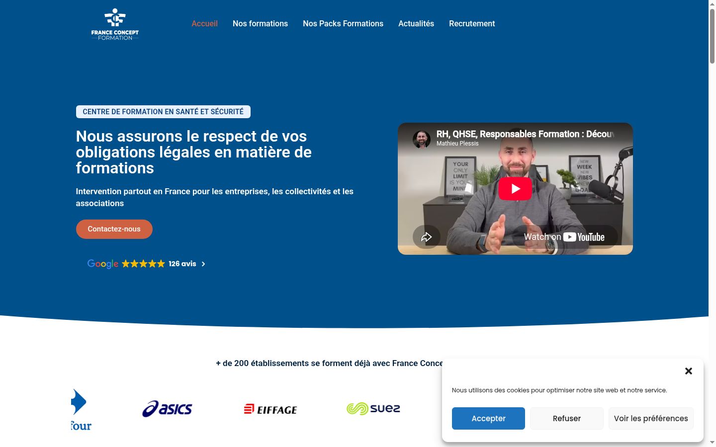 Captura de ecrã do banner de consentimento apresentado antes de qualquer interação
