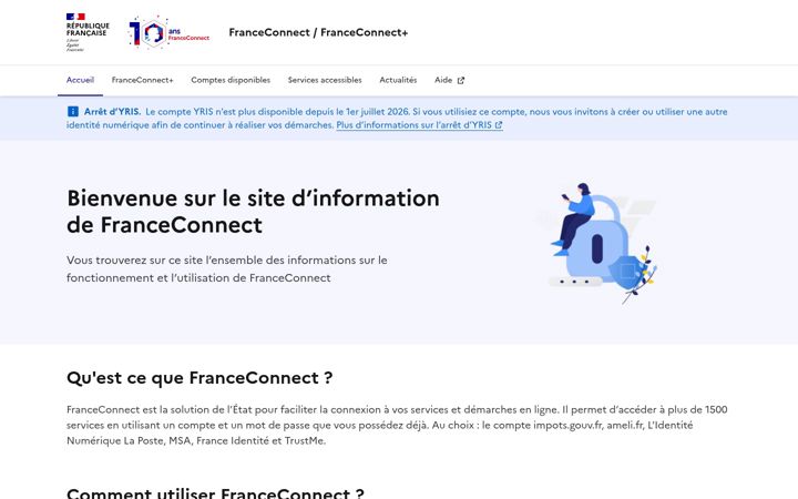Ekrānuzņēmums no franceconnect.gouv.fr