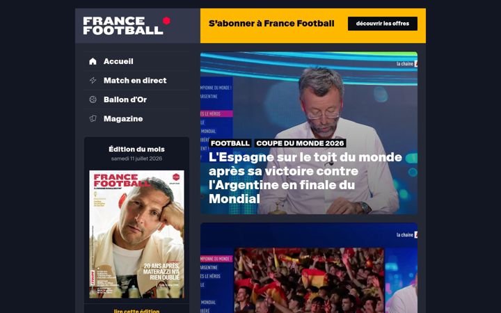 Screenshot of francefootball.fr