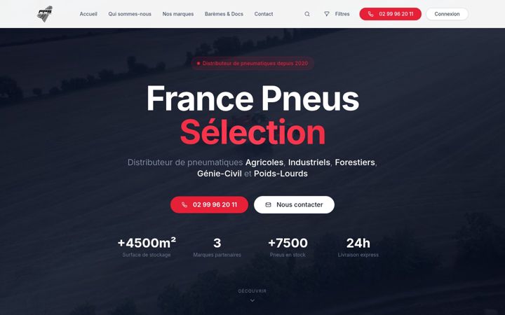 Screenshot of francepneusselection.com