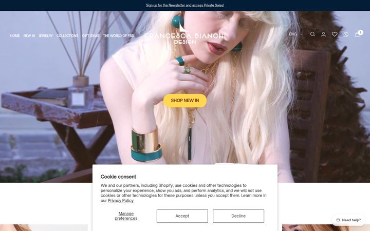 Screenshot of francescabianchidesign.com