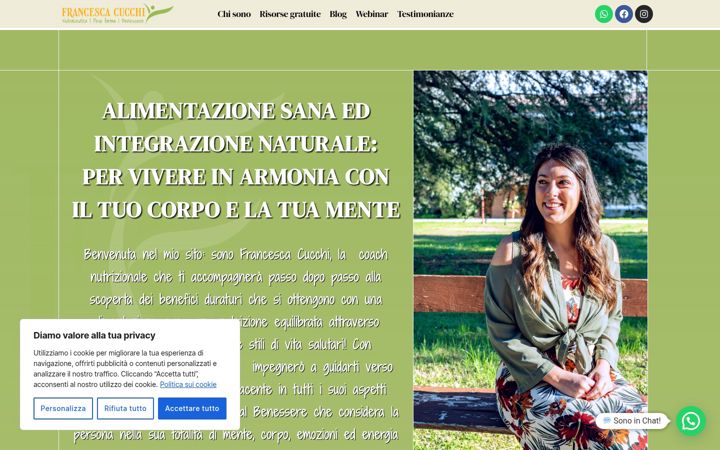 Posnetek zaslona francescacucchi.it