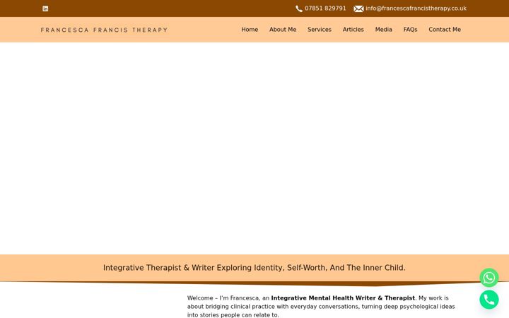 Screenshot of francescafrancistherapy.co.uk