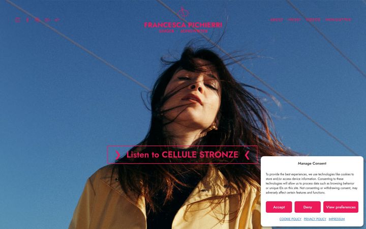 Screenshot of francescapichierrimusic.com