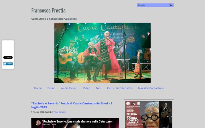 Posnetek zaslona francescaprestia.it
