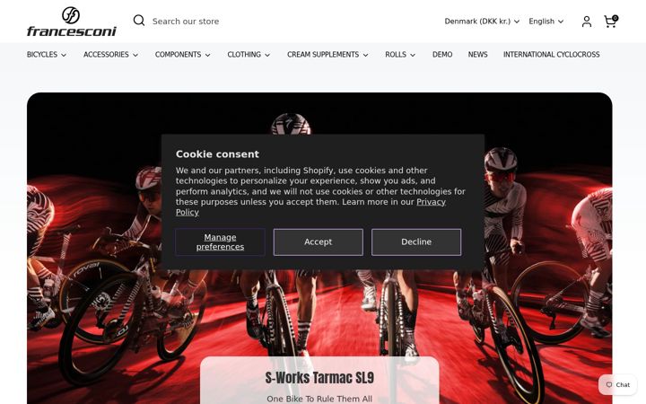Skjámynd af francesconibike.com