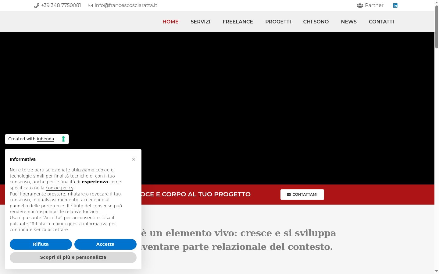 Captura de pantalla del banner de consentimiento mostrado antes de cualquier interacción
