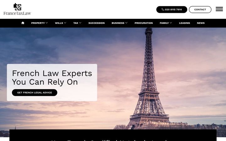 Skärmbild av francetaxlaw.com