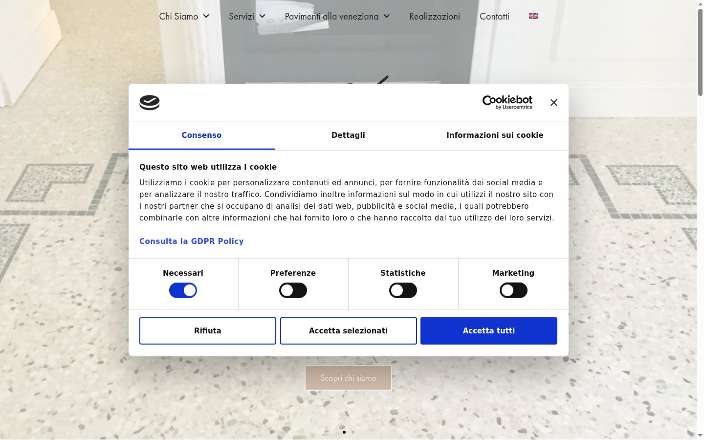 Captură de ecran a bannerului de consimțământ afișat înainte de orice interacțiune