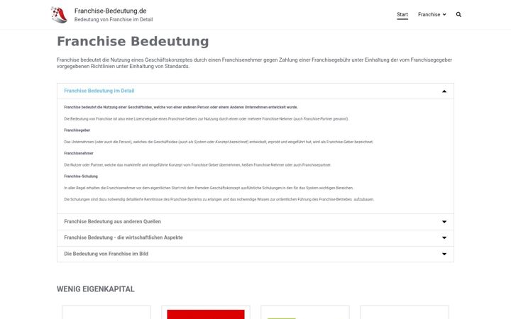 Screenshot of franchise-bedeutung.de