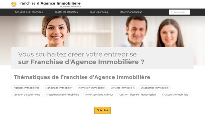 Screenshot of franchise-d-agence-immobiliere.fr