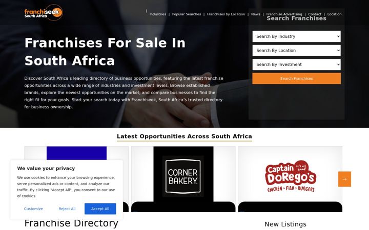 Skærmbillede af franchise-opportunities.co.za