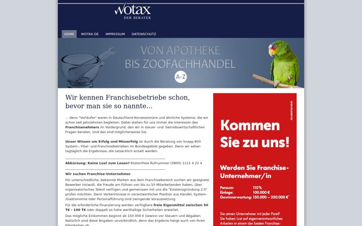 Screenshot of franchise-pruefung.de