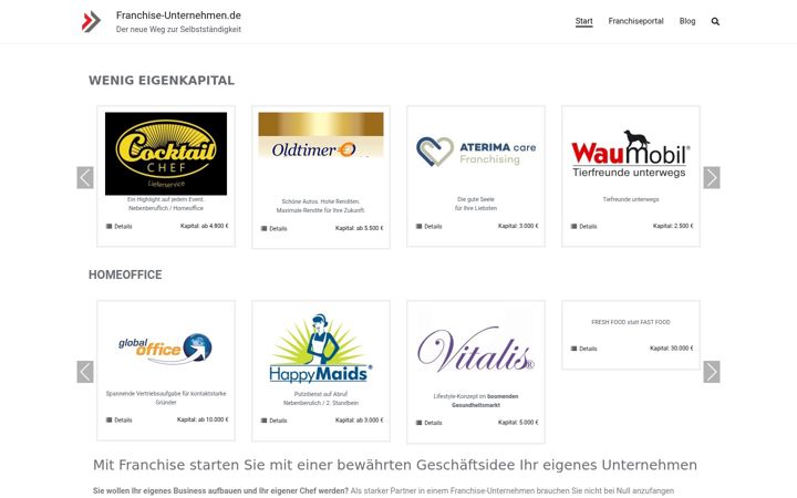 Screenshot di franchise-unternehmen.de