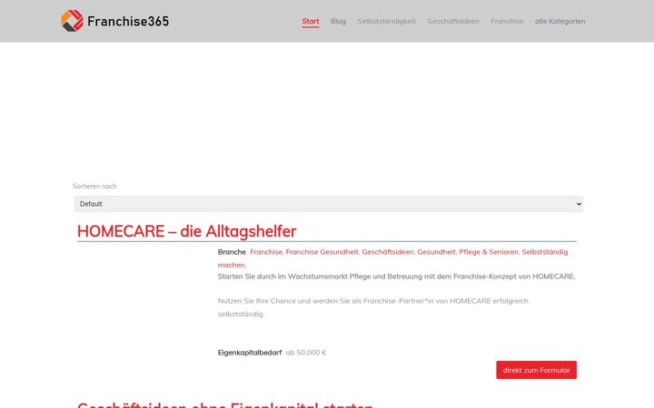 Screenshot di franchise365.de