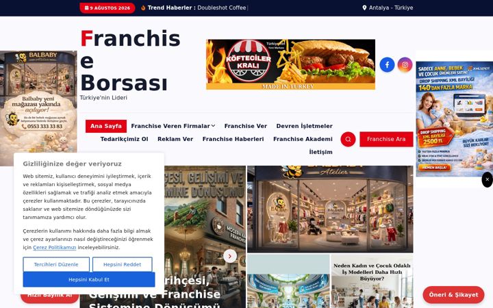Captură de ecran a franchiseborsasi.com.tr