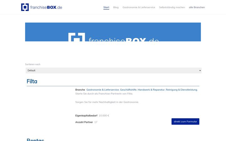 Screenshot of franchisebox.de