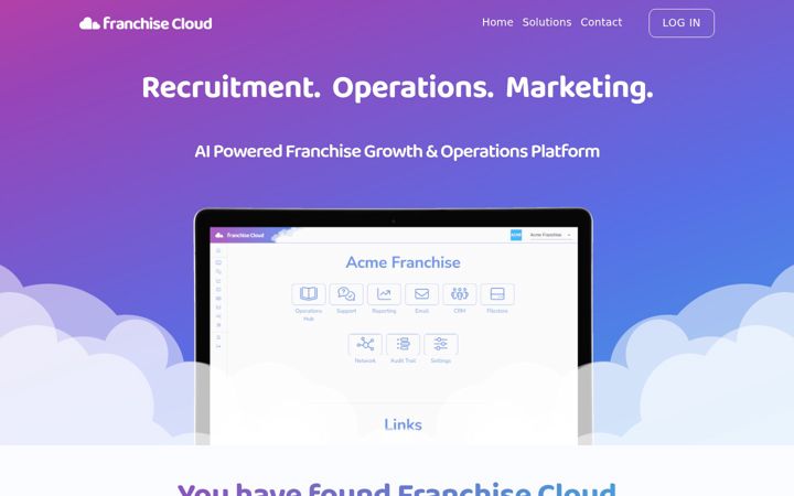 Screenshot of franchisecloud.io