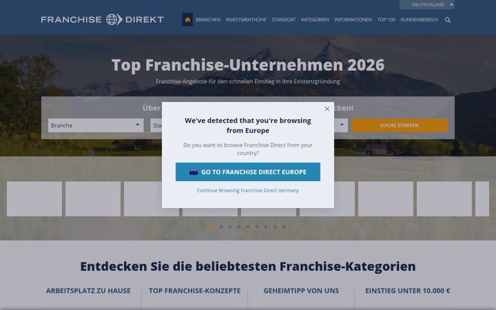 Screenshot of franchisedirekt.com