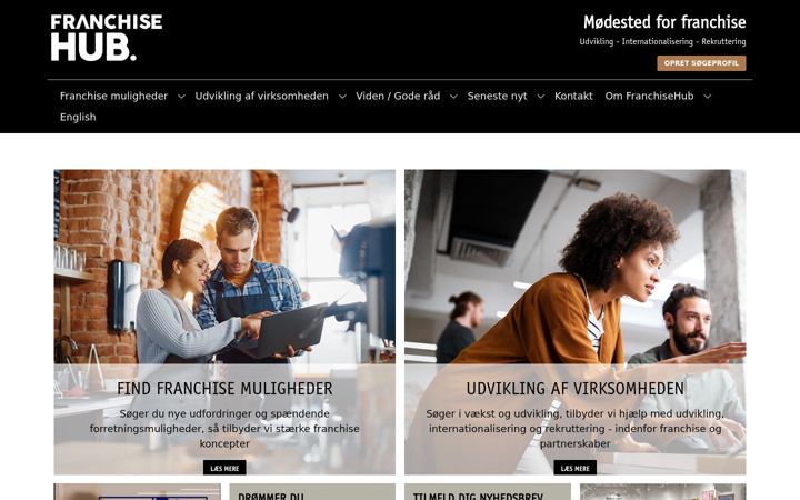 Screenshot of franchisehub.dk