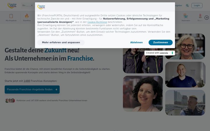 Screenshot of franchiseportal.de