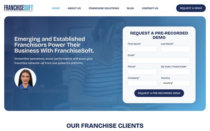 Screenshot of franchisesoft.com