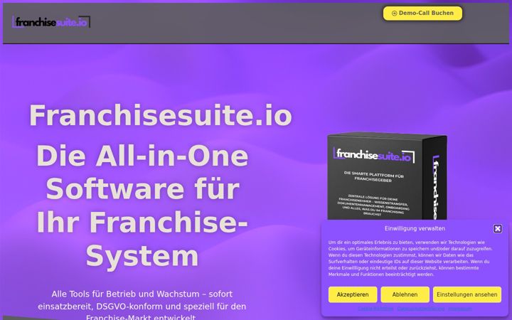 Ekraanipilt saidist franchisesuite.io
